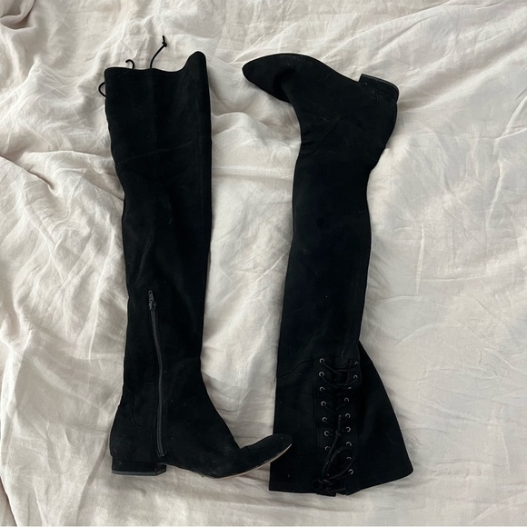 Enzo Angiolini Suede Black Knee High Boot - Picture 1 of 4